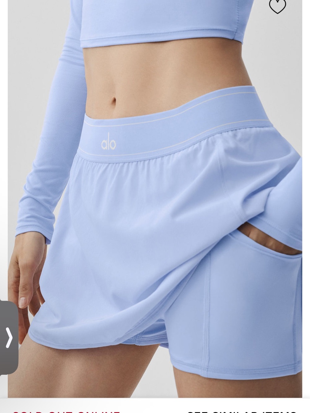ALO Yoga Match Point Skirt Light Provence Blue Size M NWT - Picture 2 of 4